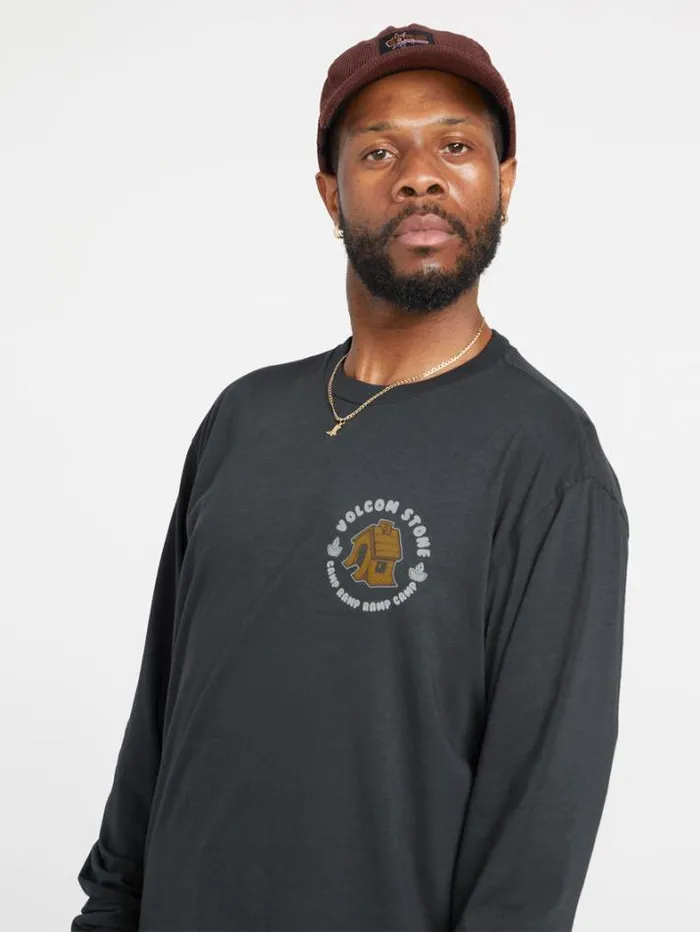 Mens TShirts and Tanks Volcom Entertainment Fat Tony Long Sleeve Tee 8211 Stealth