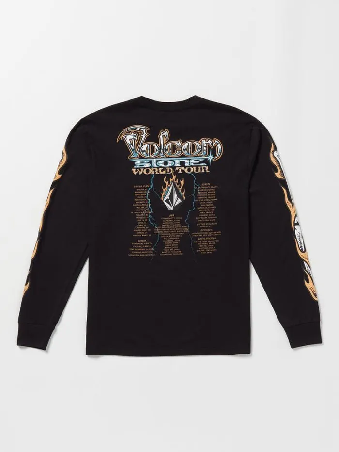 Mens Tops and Tees Volcom Stone Ghost Long Sleeve Tee 8211 Black