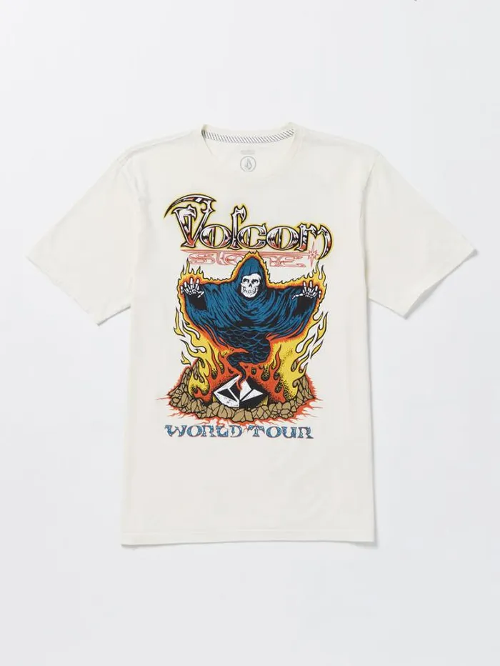 Mens Tops and Tees Volcom Stone Ghost Short Sleeve Tee 8211 Off White