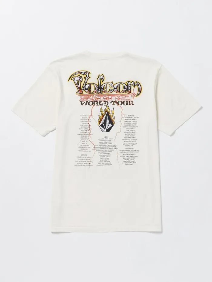 Mens Tops and Tees Volcom Stone Ghost Short Sleeve Tee 8211 Off White