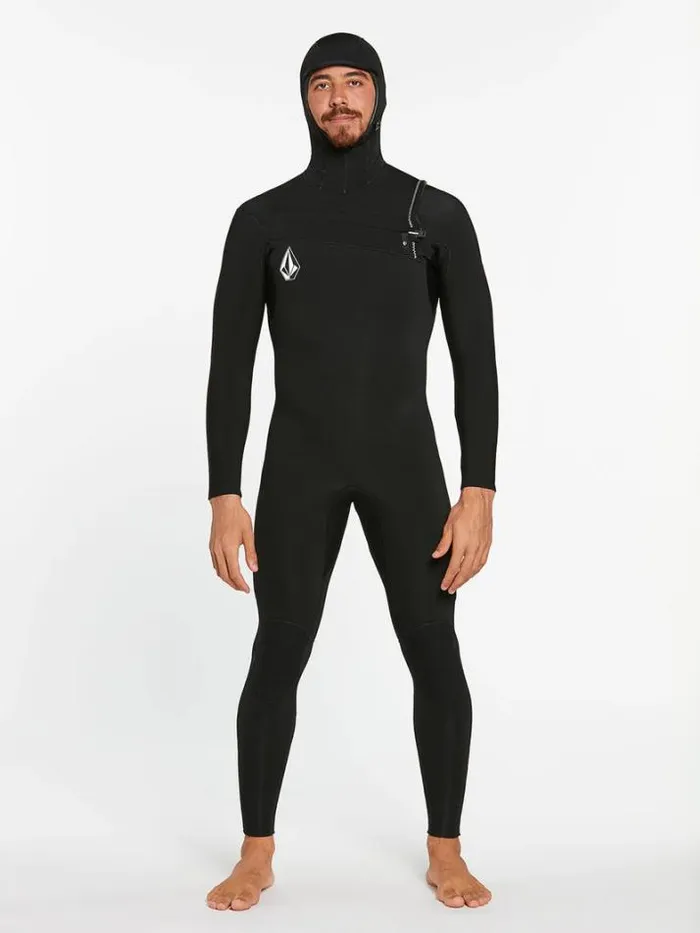 Mens Wetsuits Volcom Modulator 43mm Hooded Chestzip Fullsuit 8211 Black