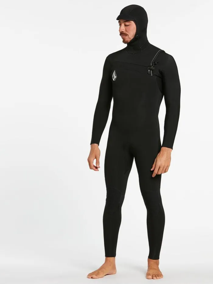 Mens Wetsuits Volcom Modulator 43mm Hooded Chestzip Fullsuit 8211 Black