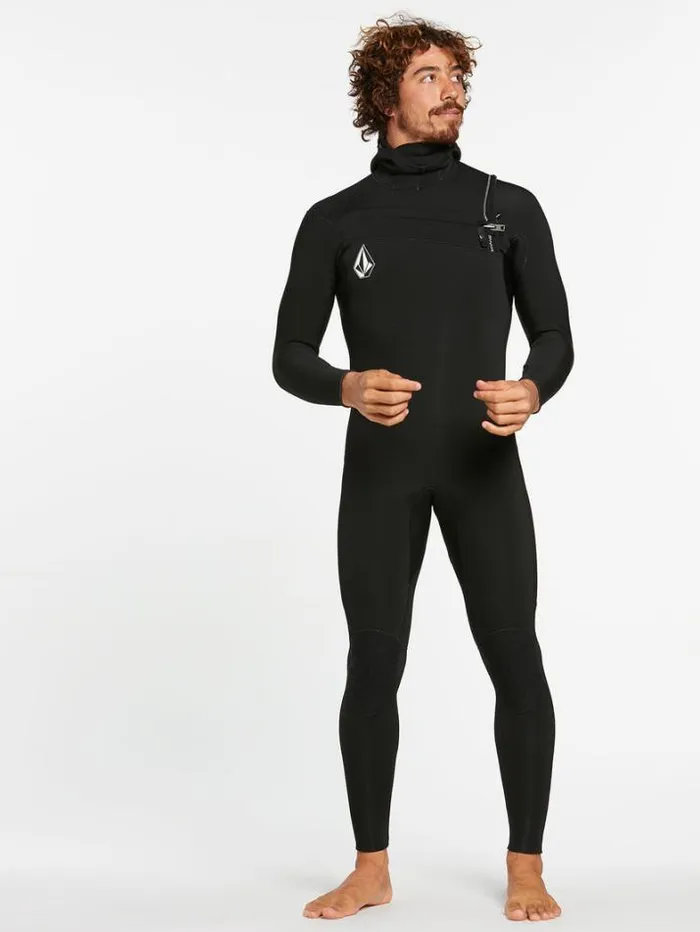 Mens Wetsuits Volcom Modulator 43mm Hooded Chestzip Fullsuit 8211 Black