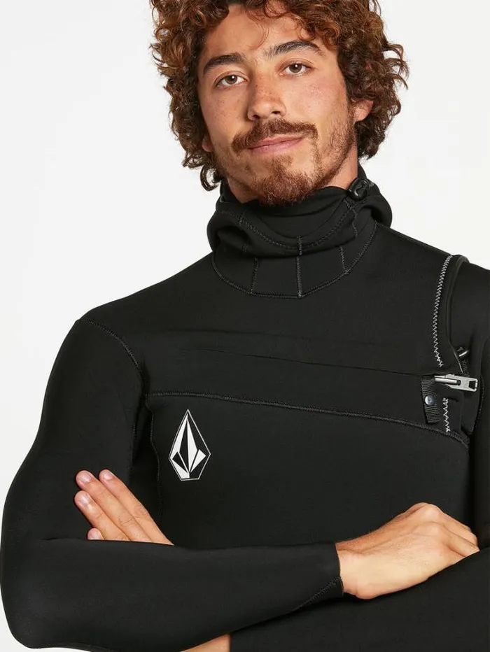 Mens Wetsuits Volcom Modulator 43mm Hooded Chestzip Fullsuit 8211 Black