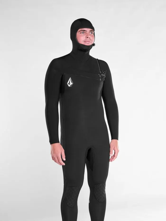 Mens Wetsuits Volcom Modulator 43mm Hooded Chestzip Fullsuit 8211 Black