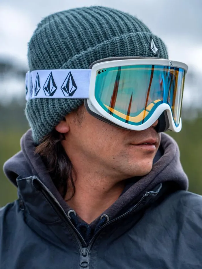 MensWomensKids Accessories Volcom Footprints Goggle 8211 Matte White Stone Ice ChromeBL