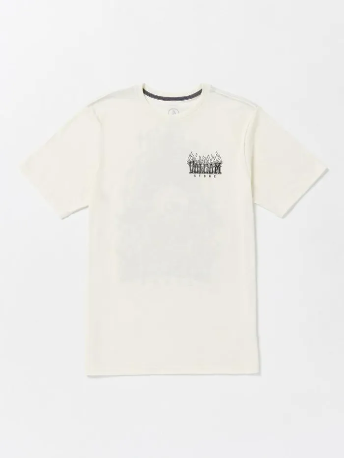 MensWomens Mountain Biking Volcom Scorps Short Sleeve Tee 8211 Off White Heater