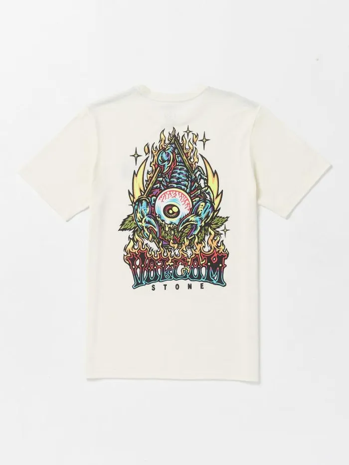 MensWomens Mountain Biking Volcom Scorps Short Sleeve Tee 8211 Off White Heater