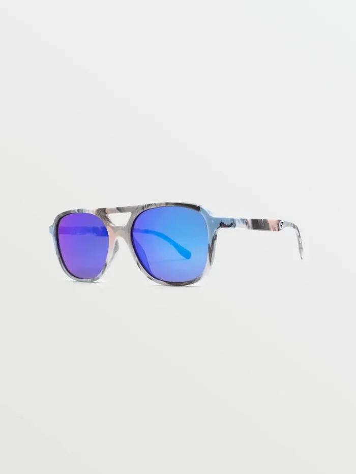MensWomens Sunglasses Volcom New Future Sunglasses 8211 SkullsBlue Mirror
