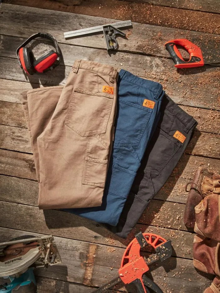 MensWorkwear Pants Volcom Caliper Work Pants 8211 Brindle