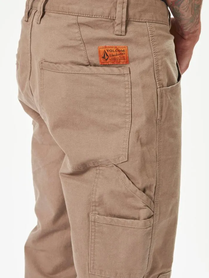 MensWorkwear Pants Volcom Caliper Work Pants 8211 Brindle