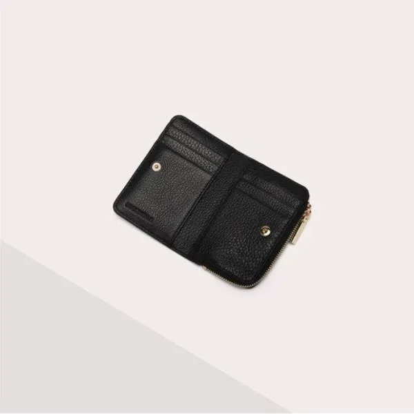 Metallic Shiny Calf Noir Women Coccinelle Wallets and Small Leather Goods Metallic Shiny Calf Noir Women Coccinelle Wallets and Small Leather Goods