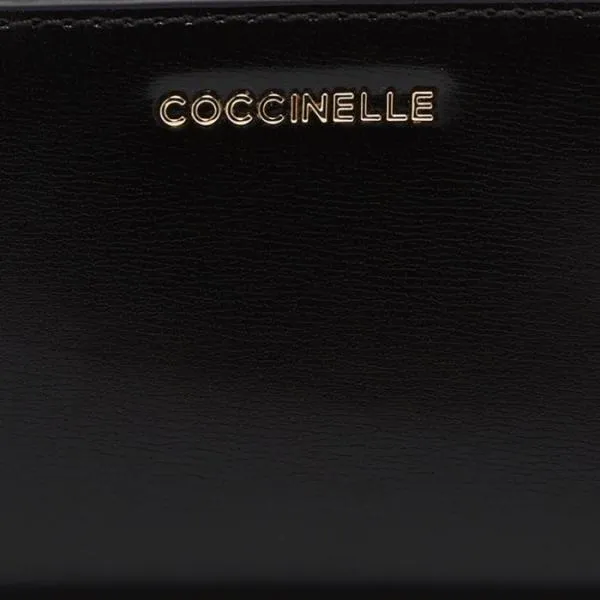 Metallic Shiny Calf Noir Women Coccinelle Wallets and Small Leather Goods Metallic Shiny Calf Noir Women Coccinelle Wallets and Small Leather Goods