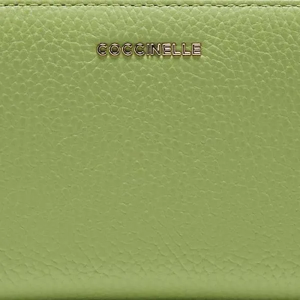 Metallic Soft Guacamole Women Coccinelle Wallets and Small Leather Goods Metallic Soft Guacamole Women Coccinelle Wallets and Small Leather Goods