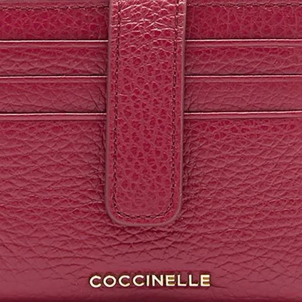 Metallic Soft Sangria Women Coccinelle Wallets and Small Leather Goods Metallic Soft Sangria Women Coccinelle Wallets and Small Leather Goods