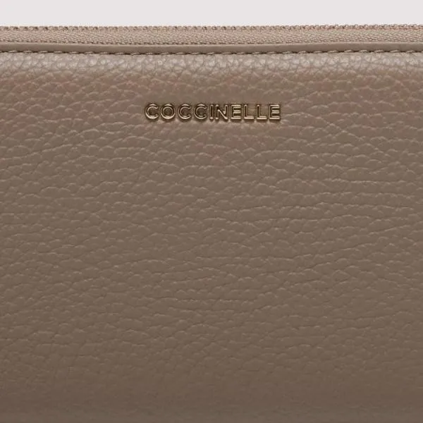 Metallic Soft Warm Taupe Women Coccinelle Wallets and Small Leather Goods