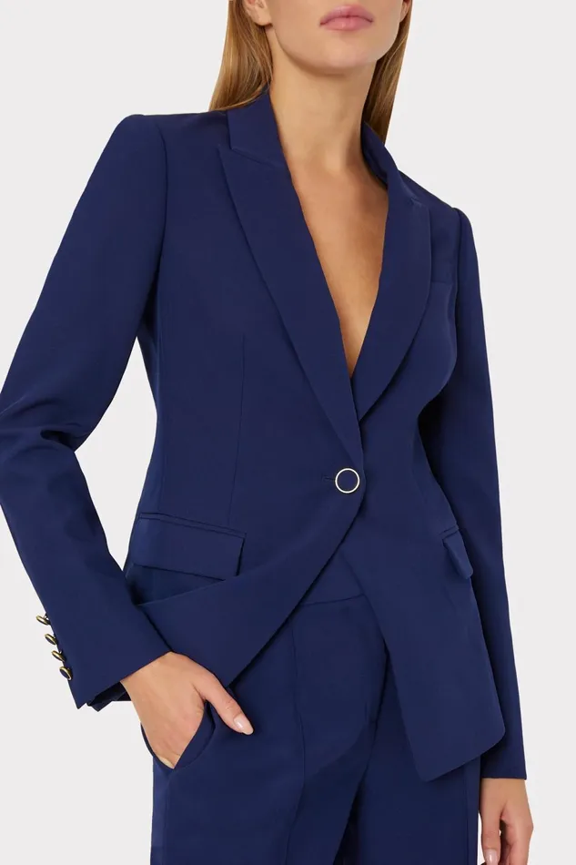 Milly Avery Cady Blazer Navy Women Coats and Jackets