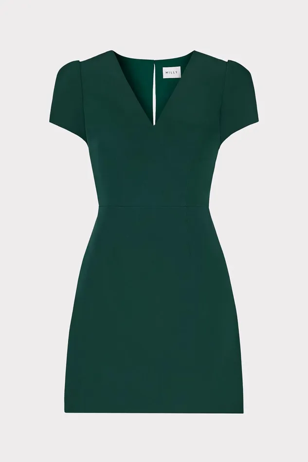 Milly Cady Atalie Dress Hunter Green Women Dresses