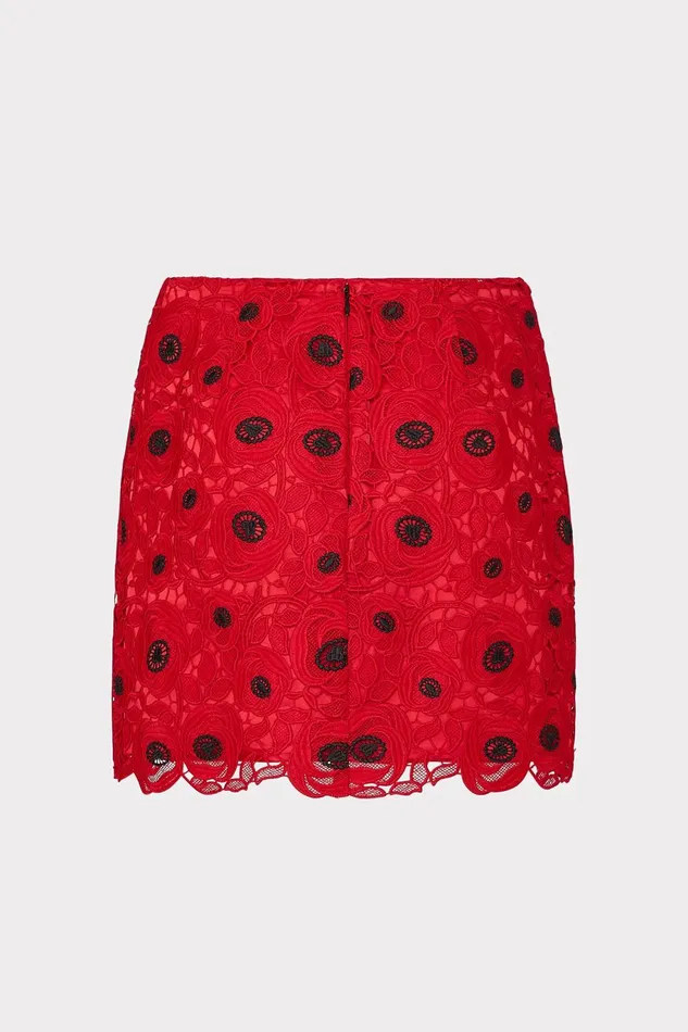 Milly Embroidered Lace Modern Mini Skirt Redblack Women Skirts Milly Embroidered Lace Modern Mini Skirt Redblack Women Skirts