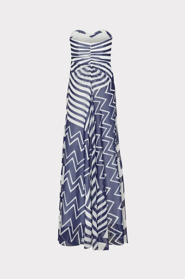 Milly Erin Patchwork Chevron Maxi Dress Bluewhite Women Dresses Milly Erin Patchwork Chevron Maxi Dress Bluewhite Women Dresses