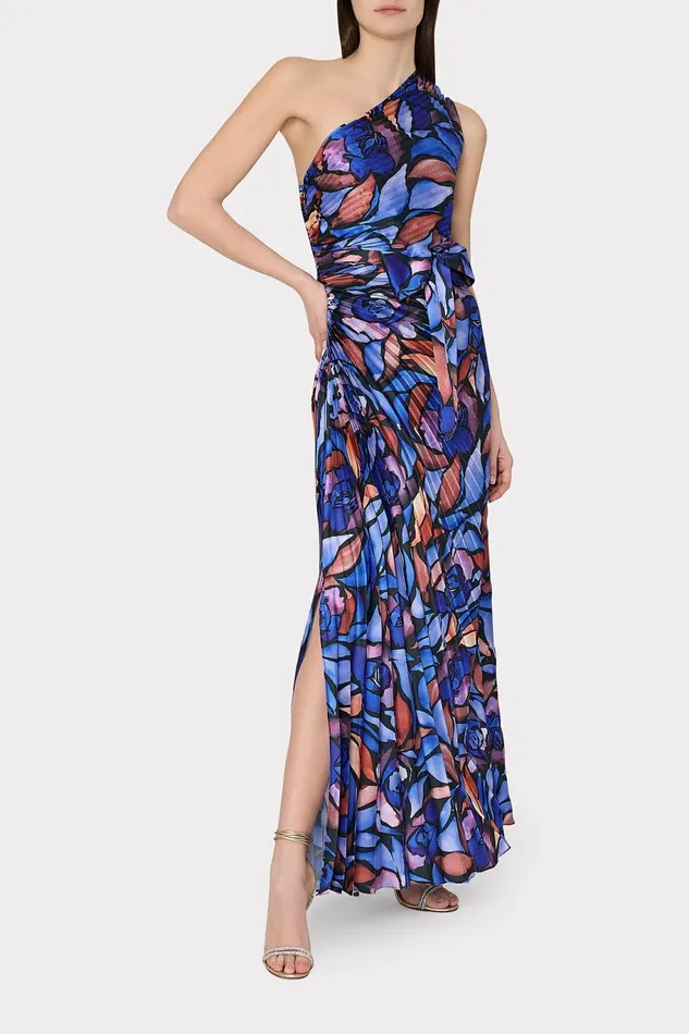 Milly Estelle Dream Rose Satin Dress Dream Rose Blue Women Dresses Milly Estelle Dream Rose Satin Dress Dream Rose Blue Women Dresses