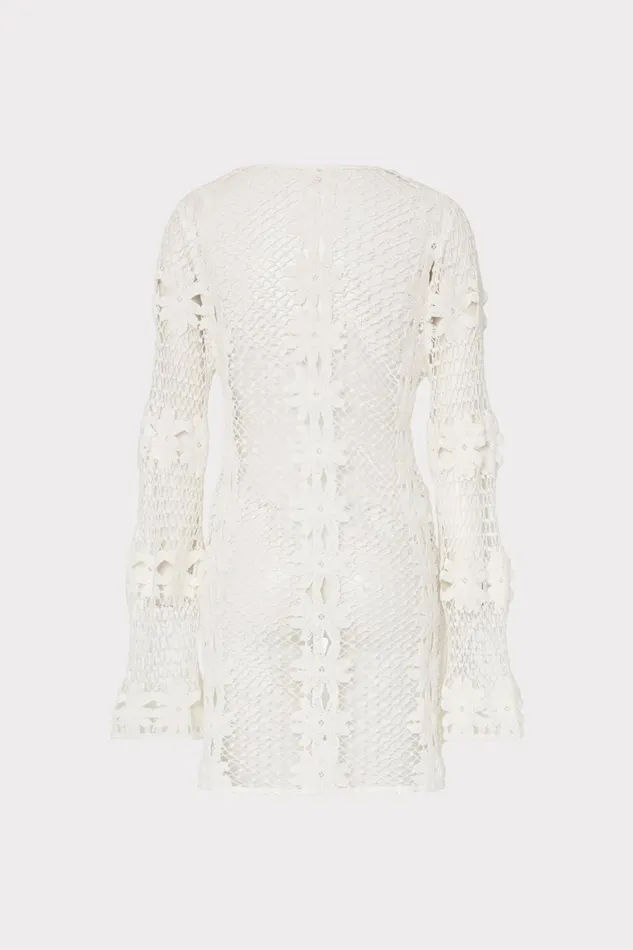 Milly Floral Crochet Coverup Dress White Women CoverUps Milly Floral Crochet Coverup Dress White Women CoverUps
