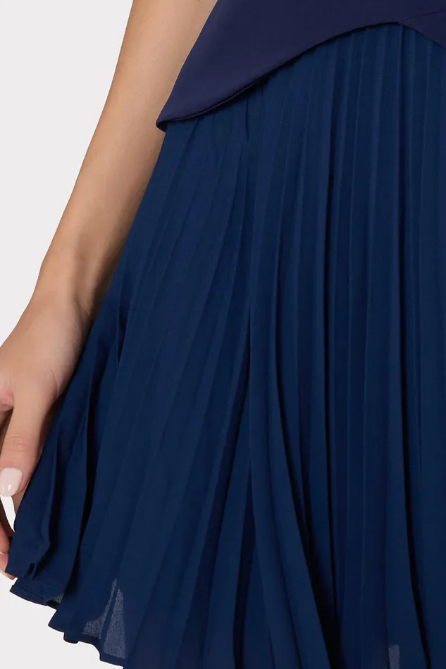 Milly Haddy Pleated Mini Dress Navy Women Dresses Milly Haddy Pleated Mini Dress Navy Women Dresses