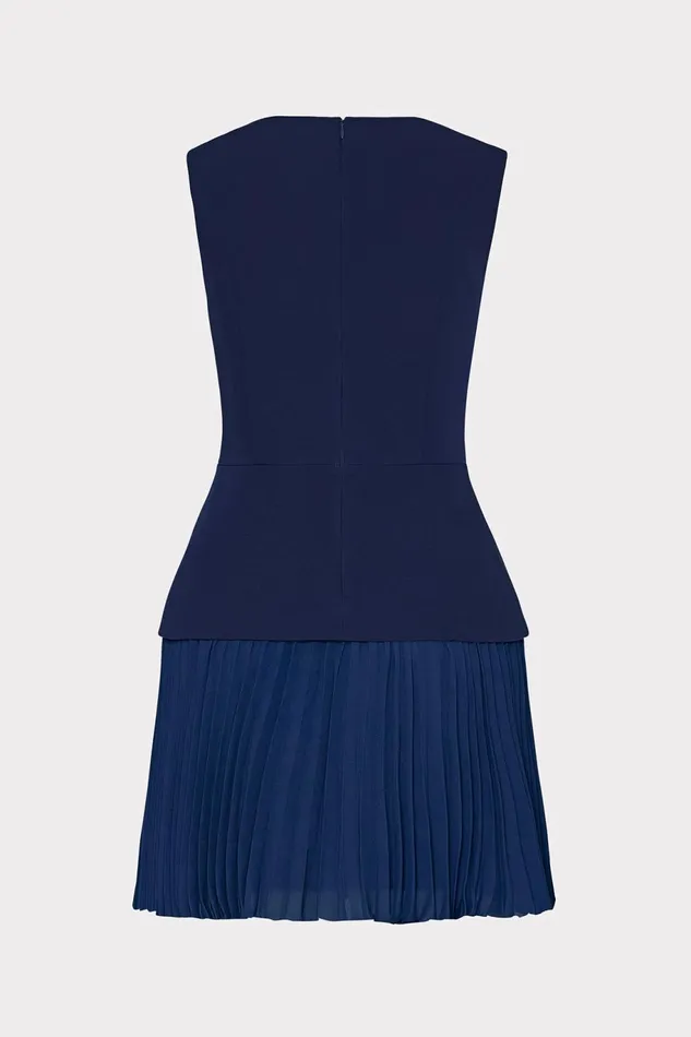 Milly Haddy Pleated Mini Dress Navy Women Dresses Milly Haddy Pleated Mini Dress Navy Women Dresses