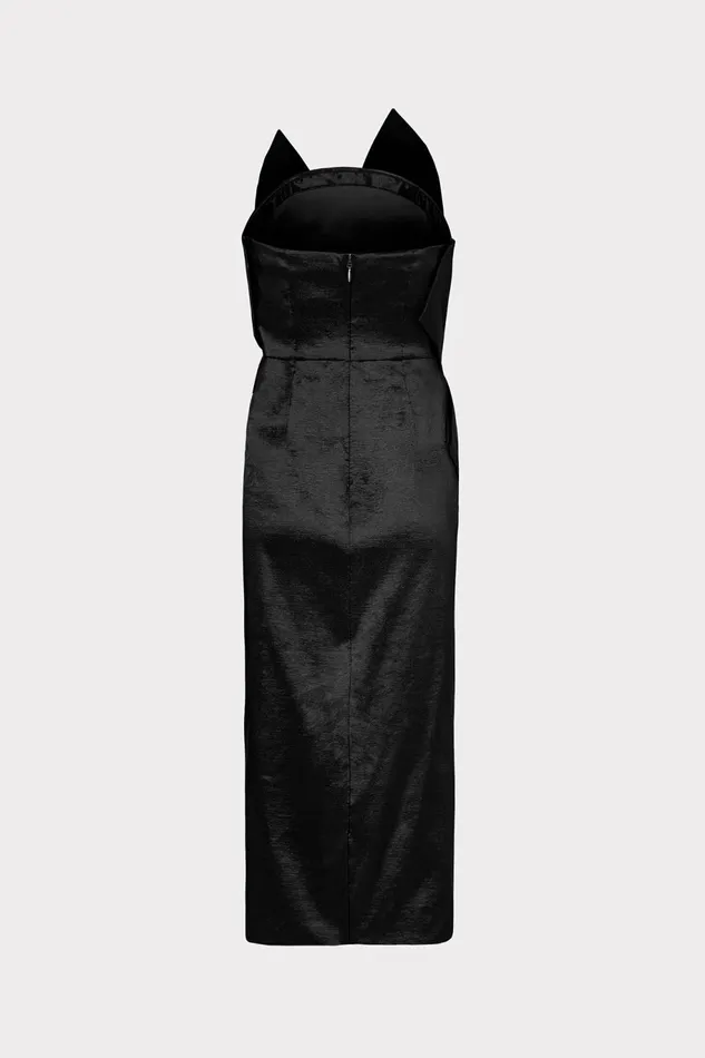 Milly Harlow Bow Taffeta Strapless Dress Black Women Dresses Milly Harlow Bow Taffeta Strapless Dress Black Women Dresses