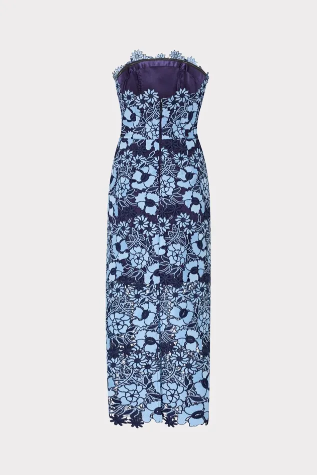 Milly Kait Two Tone Floral Lace Midi Dress Bluenavy Women Dresses Milly Kait Two Tone Floral Lace Midi Dress Bluenavy Women Dresses