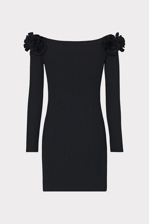 Milly Kara Off The Shoulder Knit Mini Dress Black Women Dresses Milly Kara Off The Shoulder Knit Mini Dress Black Women Dresses