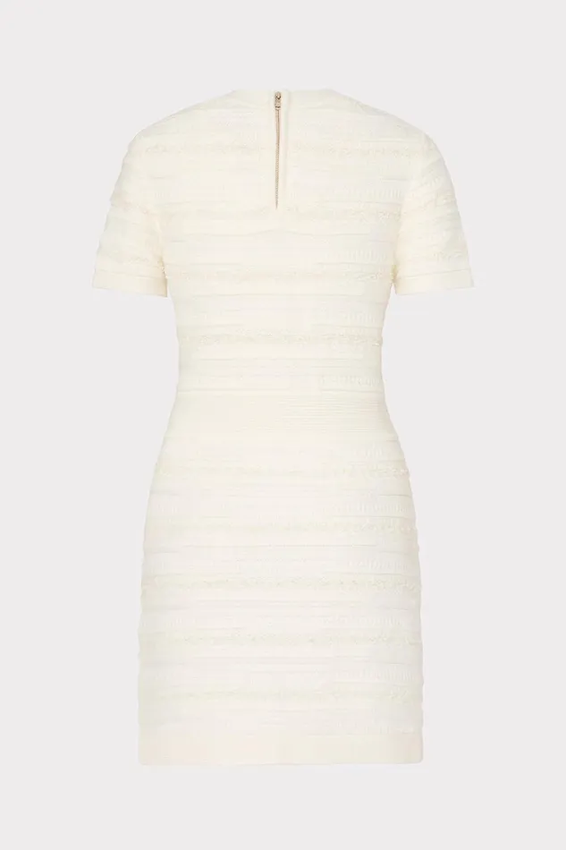Milly Kennedy Textured Knit Mini Dress Ecru Women Dresses Milly Kennedy Textured Knit Mini Dress Ecru Women Dresses