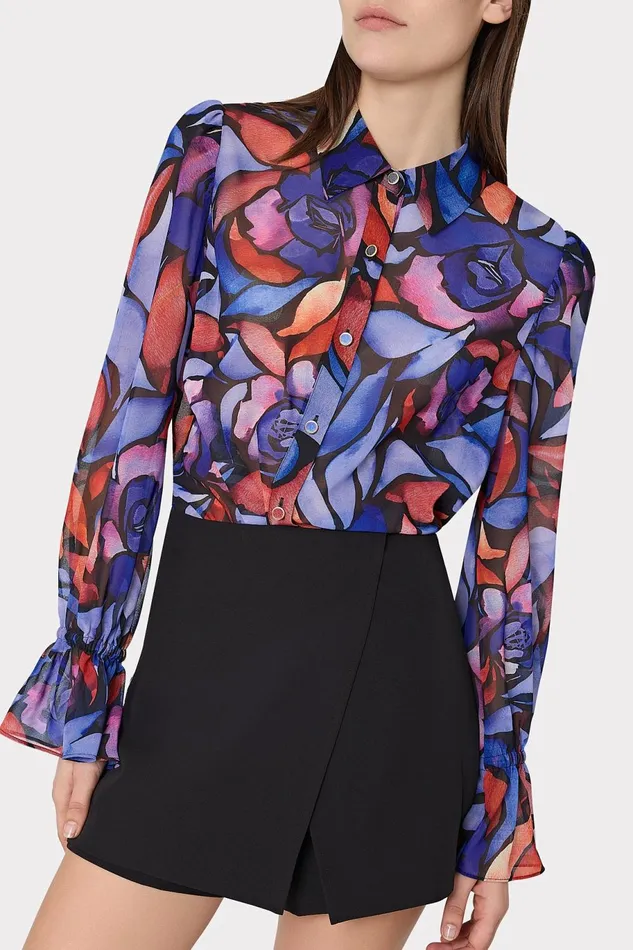 Milly Lacey Dream Rose Blouse Dream Rose Blue Women Tops Milly Lacey Dream Rose Blouse Dream Rose Blue Women Tops