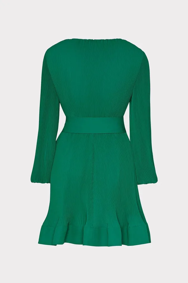 Milly Liv Pleated Dress Dark Forest Women Dresses