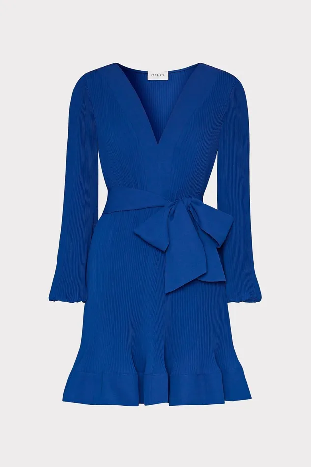 Milly Liv Pleated Dress Sapphire Women Dresses