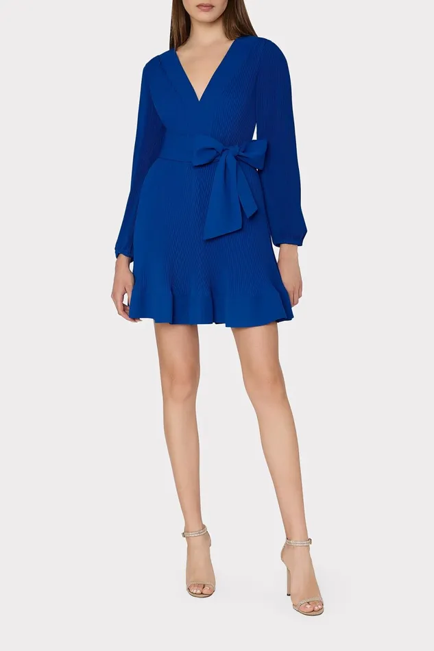 Milly Liv Pleated Dress Sapphire Women Dresses
