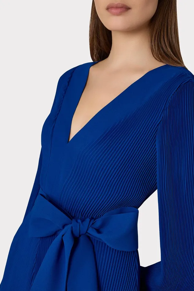Milly Liv Pleated Dress Sapphire Women Dresses