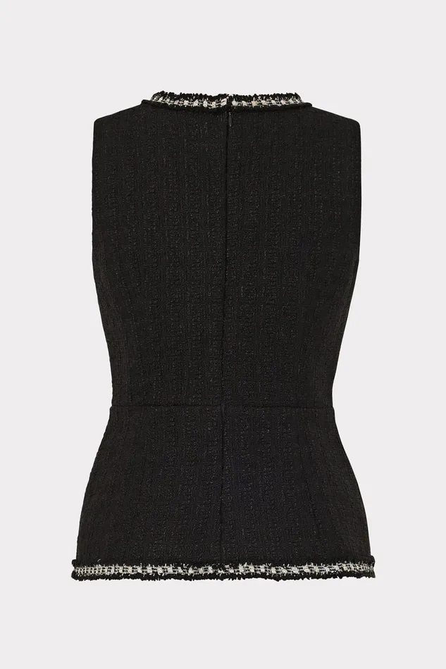 Milly Nette Boucle Sleeveless Top Black Women Matching Sets