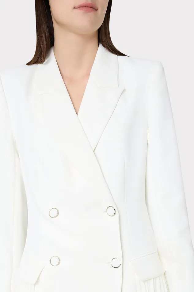 Milly Noora Pleated Blazer Dress White Women Dresses Milly Noora Pleated Blazer Dress White Women Dresses