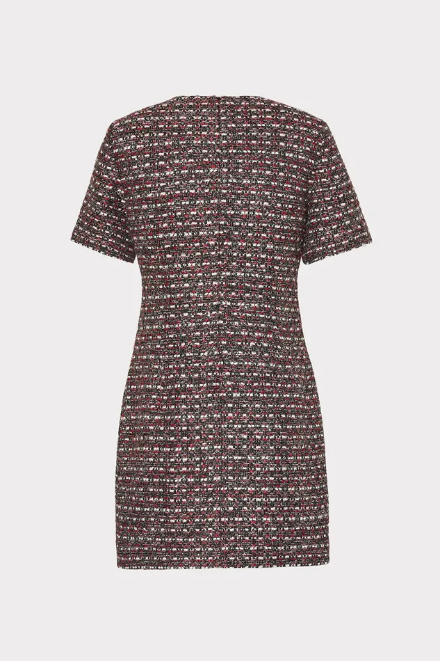 Milly Nyah Tweed Crystal Embellished Mini Dress Scarlet Multi Women Matching Sets