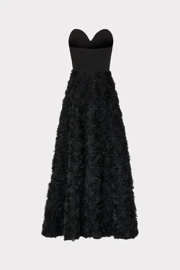 Milly Roxy Mesh Rose Gown Black Women Dresses Milly Roxy Mesh Rose Gown Black Women Dresses