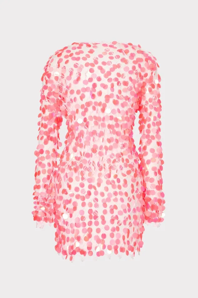 Milly Sequin Crochet Mini Dress Pinkwhite Women Swim and Coverups Milly Sequin Crochet Mini Dress Pinkwhite Women Swim and Coverups