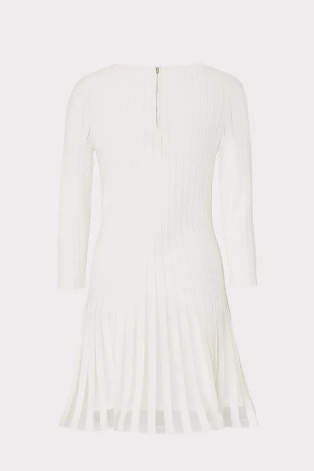 Milly Tabitha Sheer Godet Mini Dress Ecru Women Sweaters and Knits Milly Tabitha Sheer Godet Mini Dress Ecru Women Sweaters and Knits