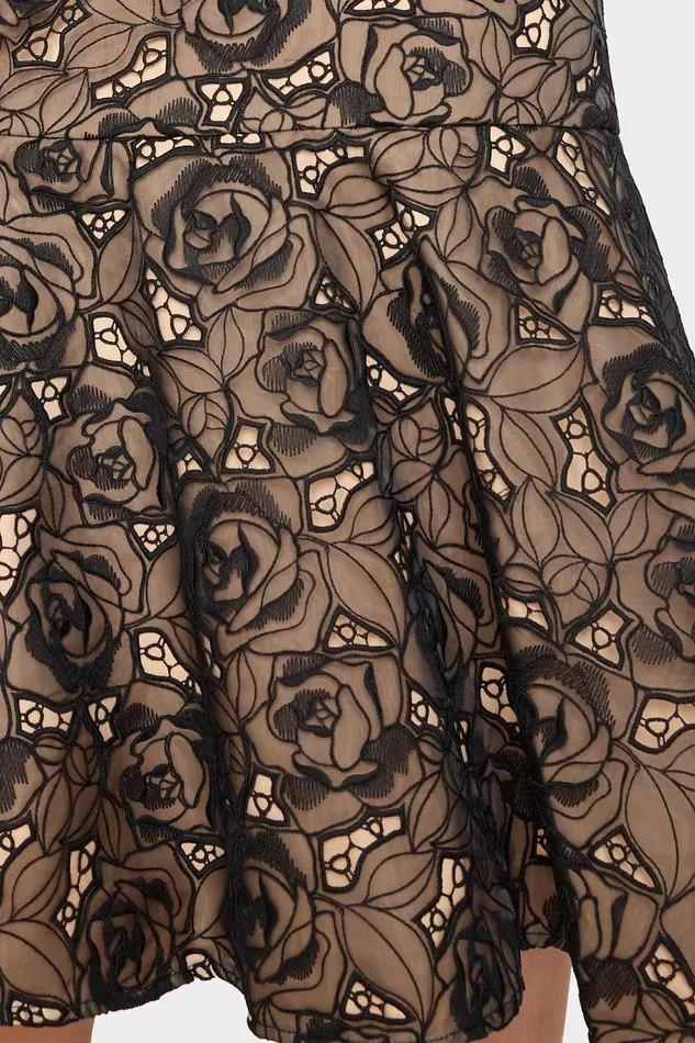 Milly Tahlia Rose Mesh Embroidered Dress Black Women Dresses Milly Tahlia Rose Mesh Embroidered Dress Black Women Dresses