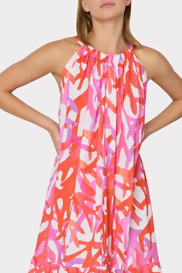 Milly Under The Sea Halter Maxi CoverUp Dress Pink Multi Women CoverUps Milly Under The Sea Halter Maxi CoverUp Dress Pink Multi Women CoverUps