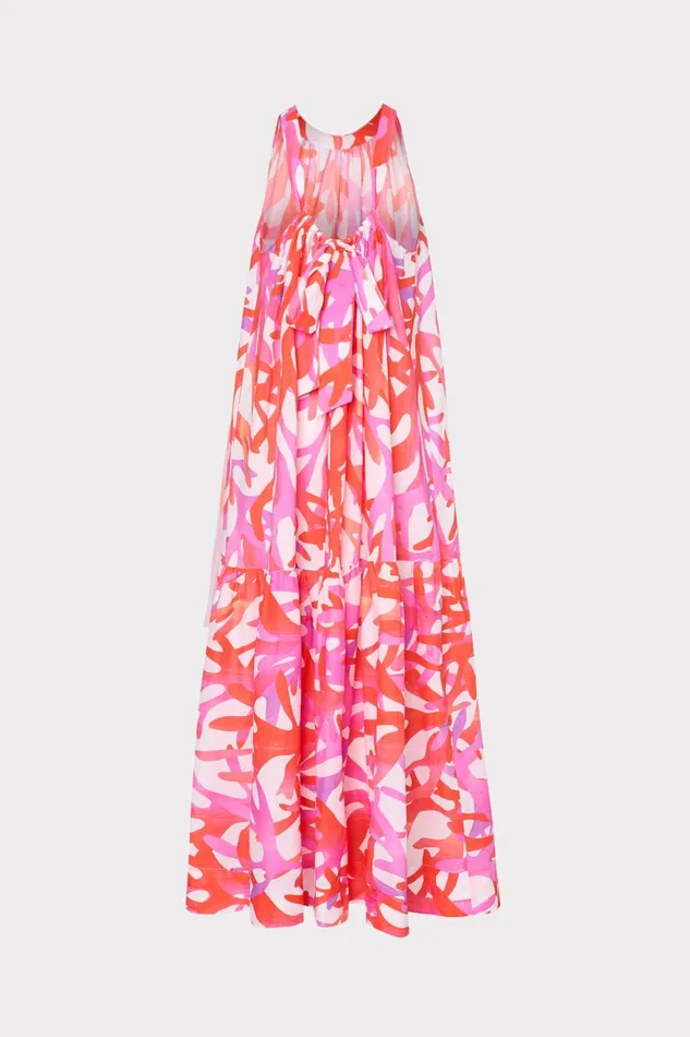 Milly Under The Sea Halter Maxi CoverUp Dress Pink Multi Women CoverUps Milly Under The Sea Halter Maxi CoverUp Dress Pink Multi Women CoverUps