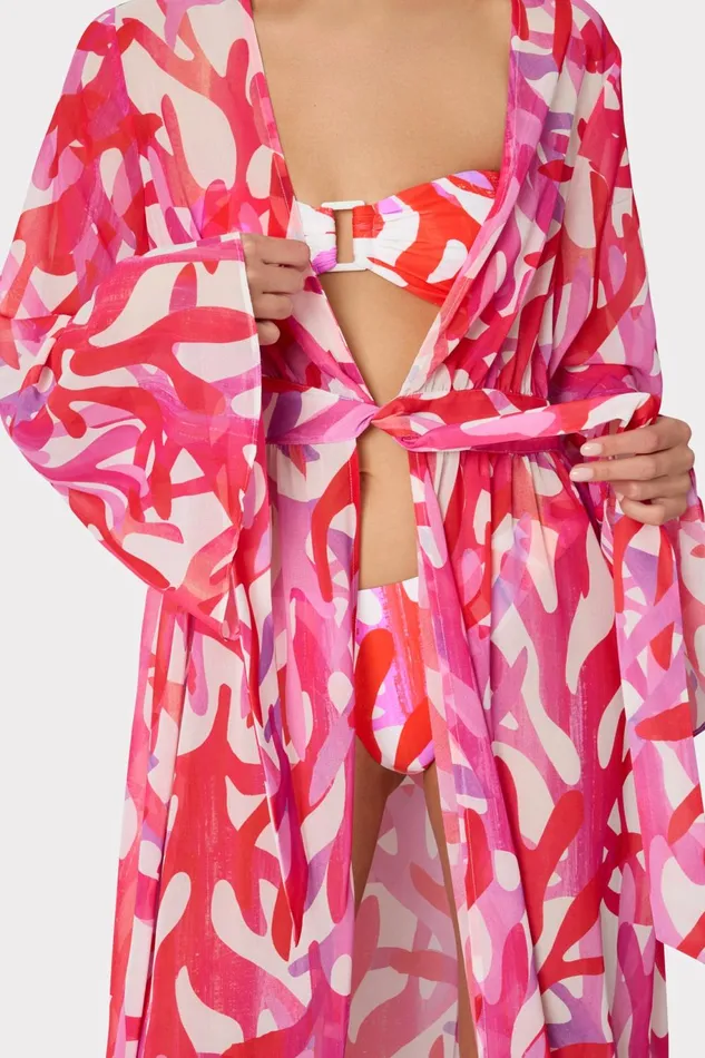 Milly Vince Under The Sea Chiffon CoverUp Dress Pink Multi Women CoverUps Milly Vince Under The Sea Chiffon CoverUp Dress Pink Multi Women CoverUps