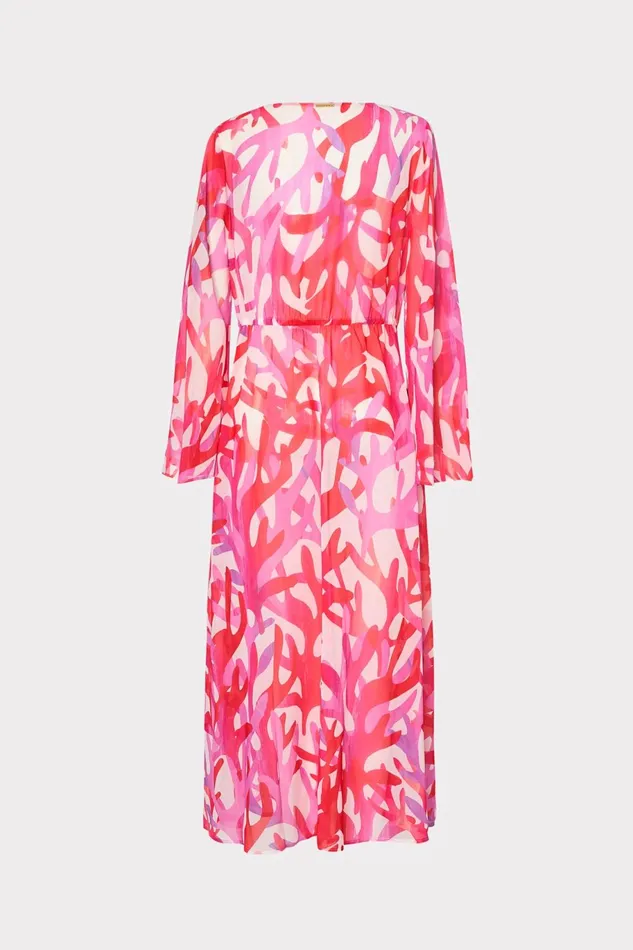 Milly Vince Under The Sea Chiffon CoverUp Dress Pink Multi Women CoverUps Milly Vince Under The Sea Chiffon CoverUp Dress Pink Multi Women CoverUps