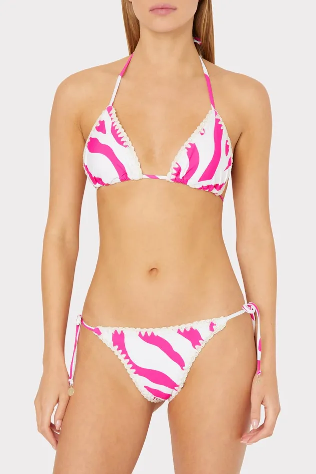 Milly Zebra Bikini Bottom Milly Pinkecru Women Bikinis
