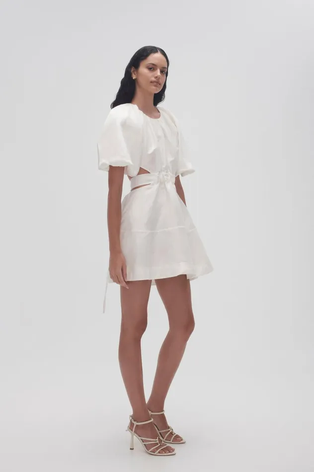 Mimosa Cut Out Mini Dress Ivory Women Aje Mini Dresses